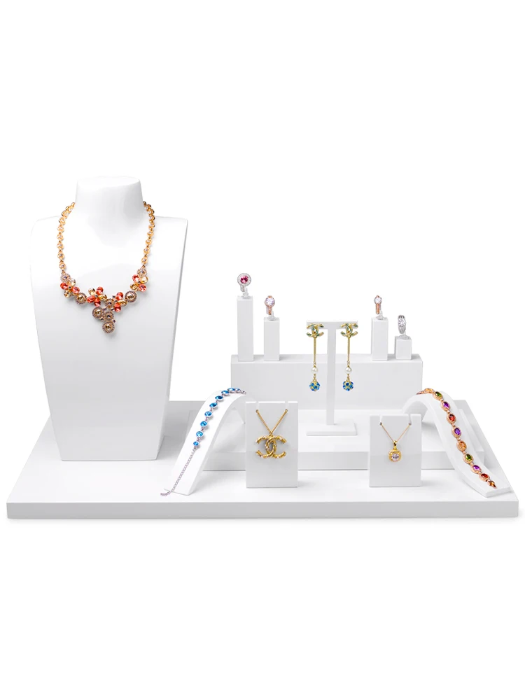Jewelry Display Stand White Painted Ring Necklace Bracelet Window Display Ornament jewelry organizer
