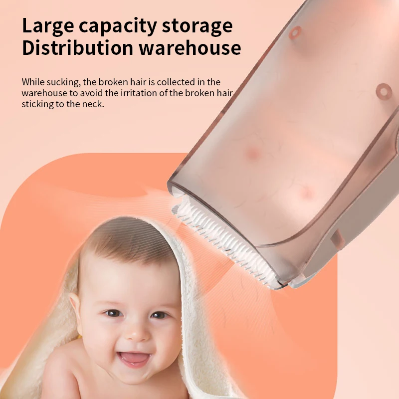 

Baby hair-sucking hair clipper Cordless Hair Trimmer for Kids Low Noise IPX6 Waterproof Ultra Quiet Working with 3 Guide Combs