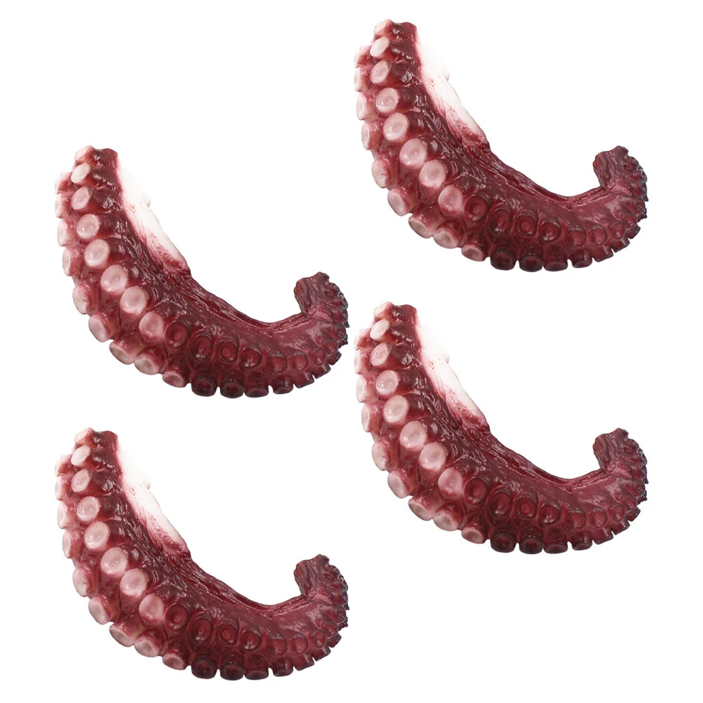 

4 Pcs Squid Artificial Seafood Models Animal Toys Kids Dinning Table Decor Vivid Octopus Claws Ocean Party Decors