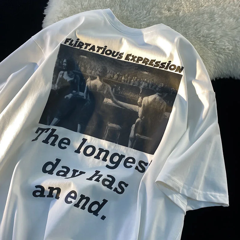 

Футболка Мужская/женская с круглым вырезом, свободная Повседневная рубашка с принтом в виде американского фильма, с коротким рукавом, в стиле Харадзюку, на лето