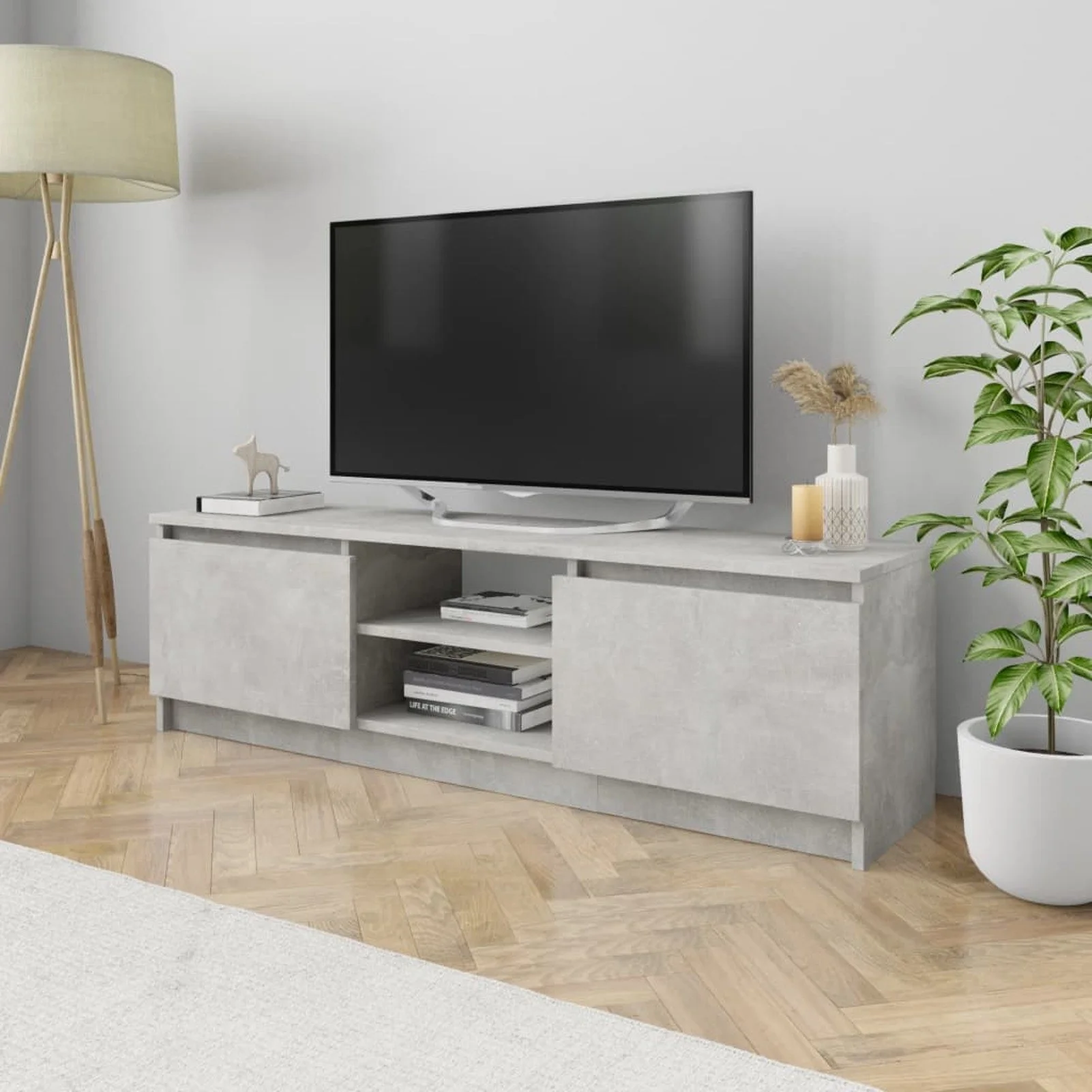 

TV Cabinet Concrete Gray 47.2"x11.8"x13.9" Chipboard