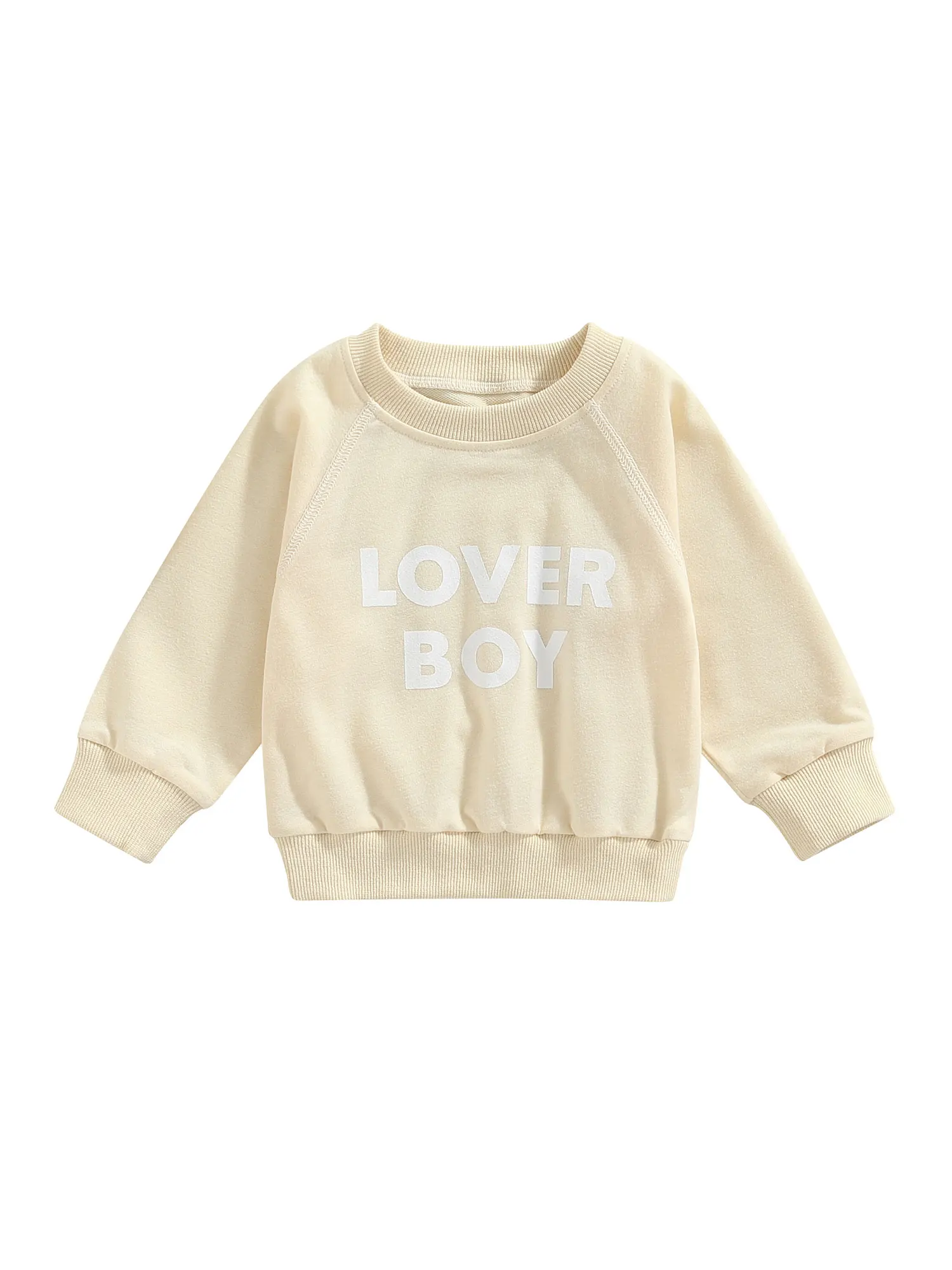 

Свитшот с круглым вырезом для маленьких мальчиков и девочек, пуловер с буквенным принтом, свитер, рубашка с длинным рукавом, топ, осенняя оде...