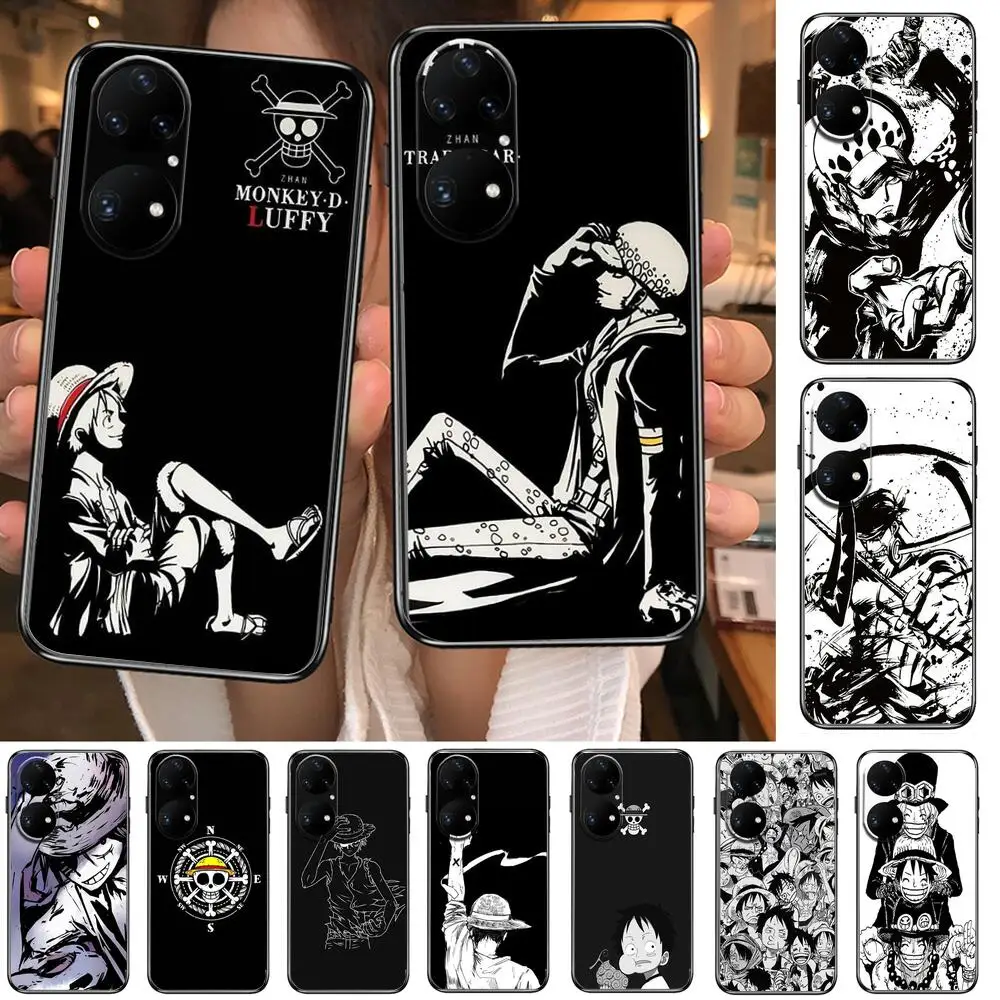

One Piece Comic Phone Case For Huawei p50 P40 p30 P20 10 9 8 Lite E Pro Plus Black Etui Coque Painting Hoesjes comic fas