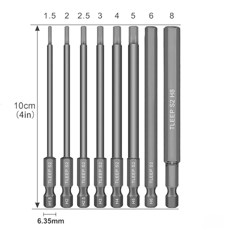 

8pcs Hex Head Allen Wrench Drill Bits Set 100mm SAE Metric Allen Electric Hexagonal Bit Screwdriver Socket Bit Power Tool Parts