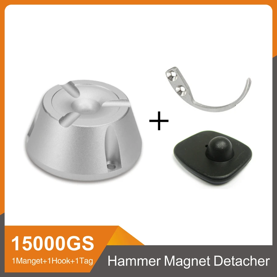 

universal magnetic detacher tag Remover super magnetic eas alarm tag detacher magnet unlocking 15000GS 1magnet+1hook+1tag