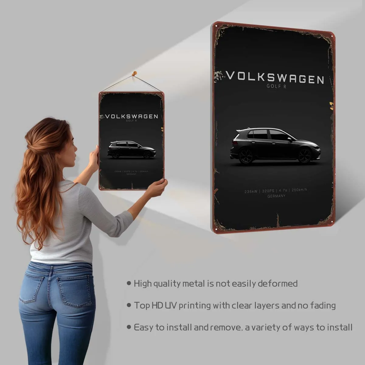 Volkswagen Golf R 8 2022 жестяная вывеска автомобильный постер украшение для дома гостиной