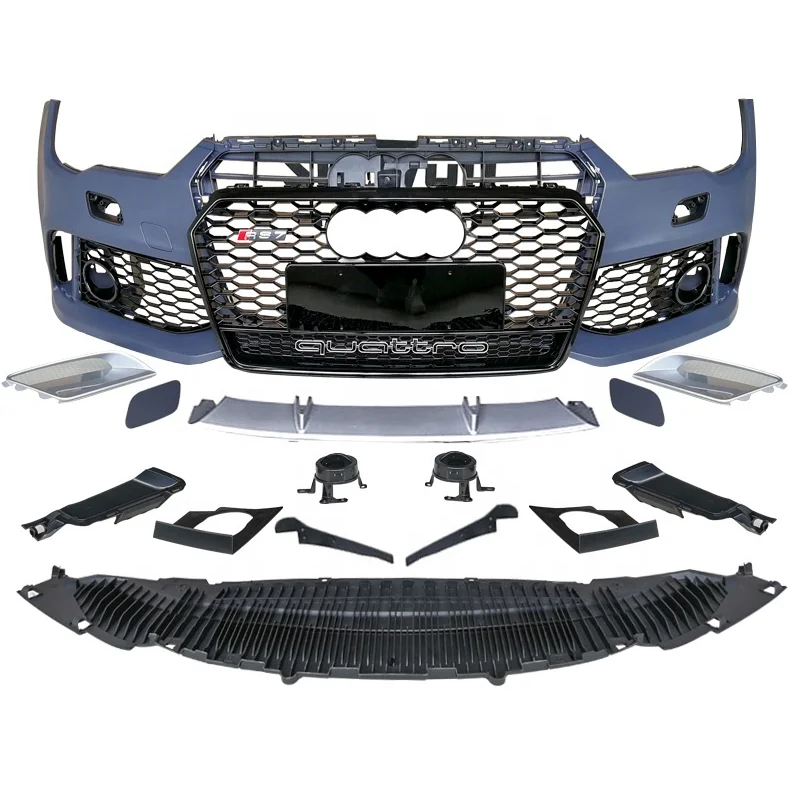

Front Bumper With grill For A7 RS7 Style High quality Car accessories Auto Body Kitl for tuning parts PP Material 2016-2018