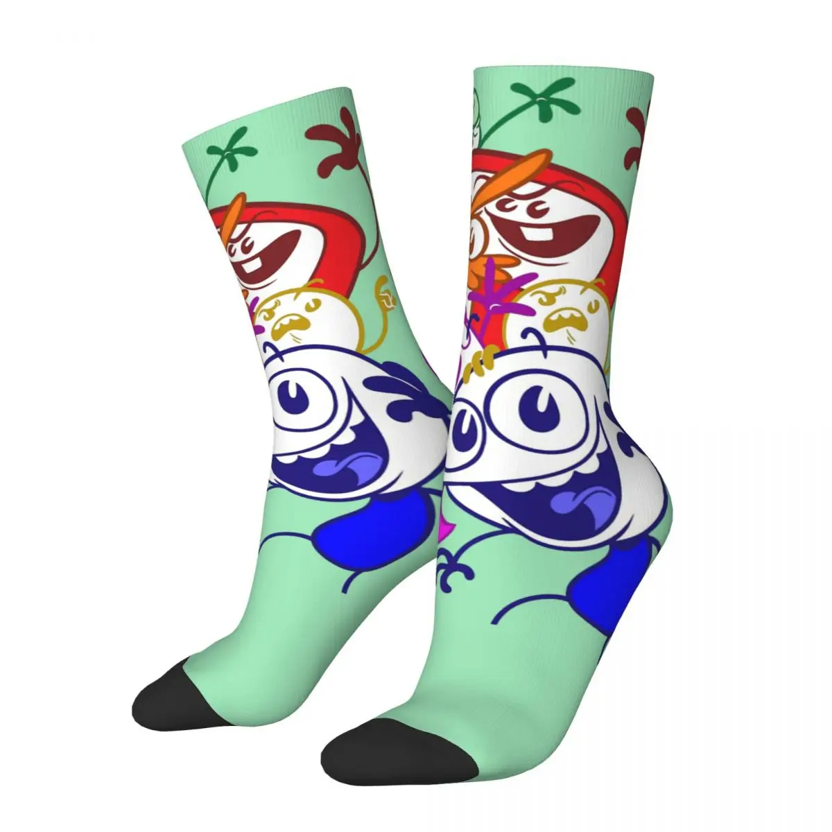 

Hip Hop Vintage Happy Crazy Men's compression Socks Unisex Pencilmation Cartoons Hanke Casual Series Seamless Printed Crew Sock
