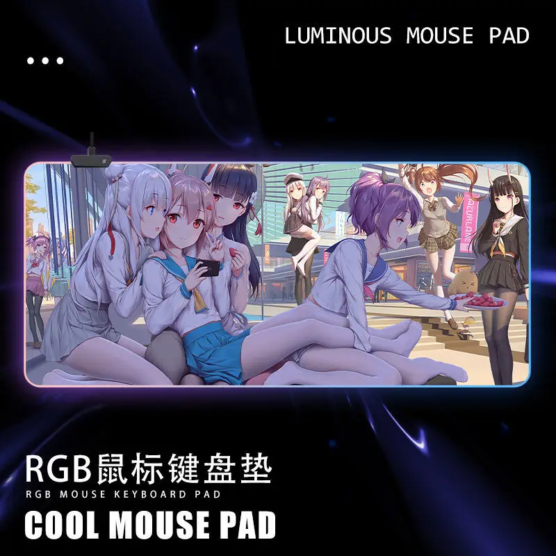 

RGB light-emitting mouse pad gaming keyboard pad oversized otaku secondary computer desk pad office wrist pad