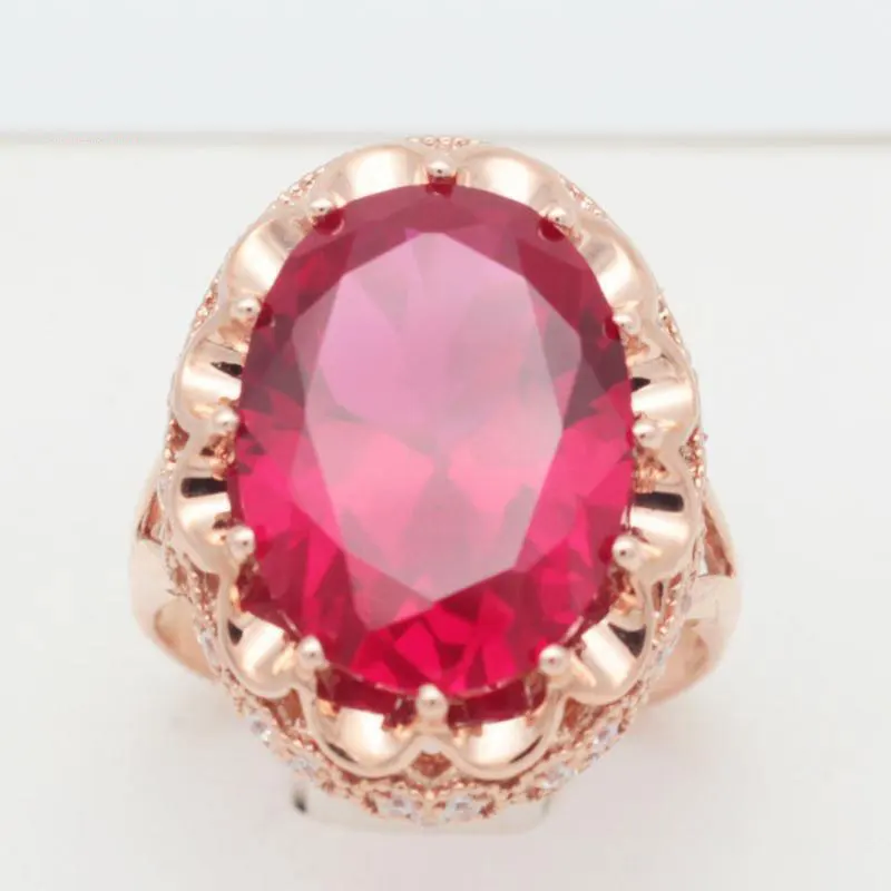 

Женское кольцо с красным камнем Kama SANA, чистое русское покрытие из 585 фиолетового золота 14 карат, Золотое розовое золото, инкрустированное кр...