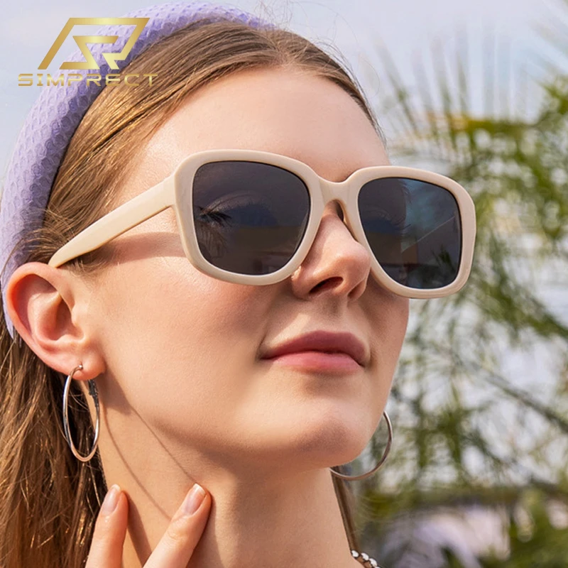 

SIMPRECT Square Sunglasses Women 2022 Luxury Brand Designer Quality Sun Glasses Fashion Vintage Retro Shades For Women zonnebril