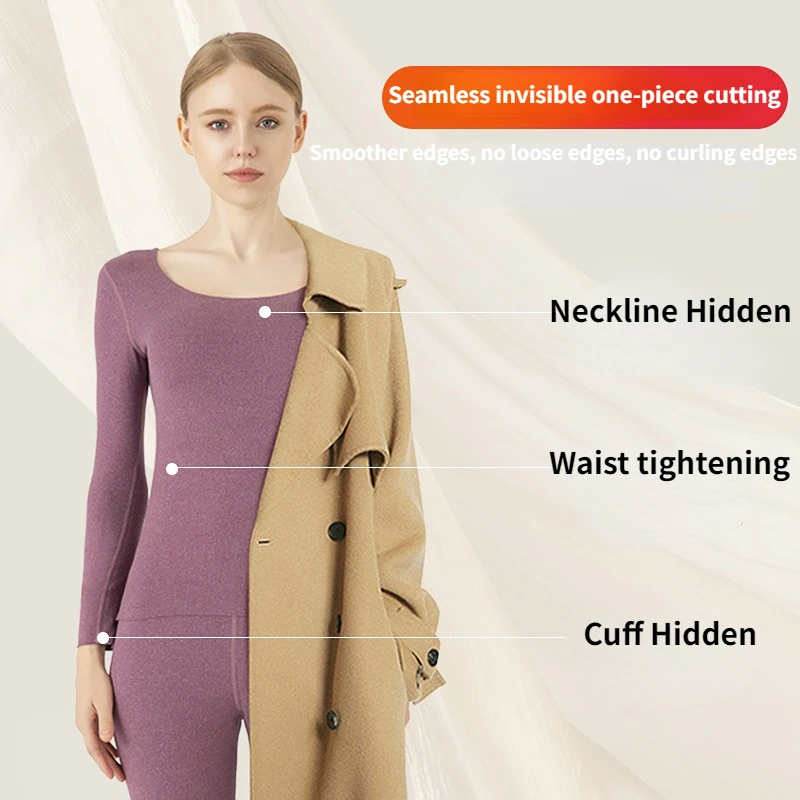 New Double-Sided Sanding Thermal Underwear Set Seamless Autumn Clothes Long Johns for Women Warm Winter Unisex Thermo Lingerie