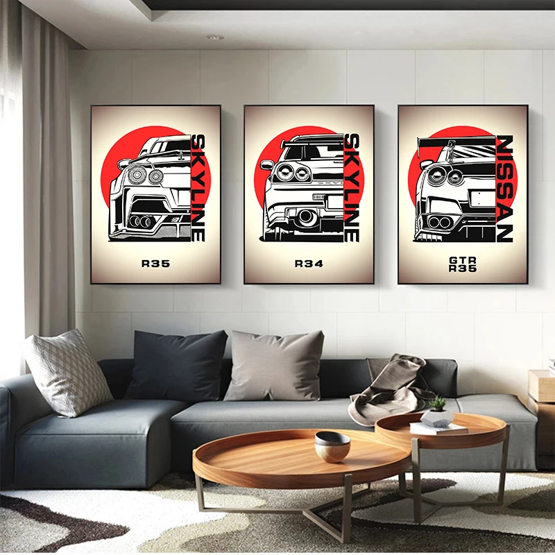 Картина на холсте Jdm 2 Nissan Skyline GTR R34