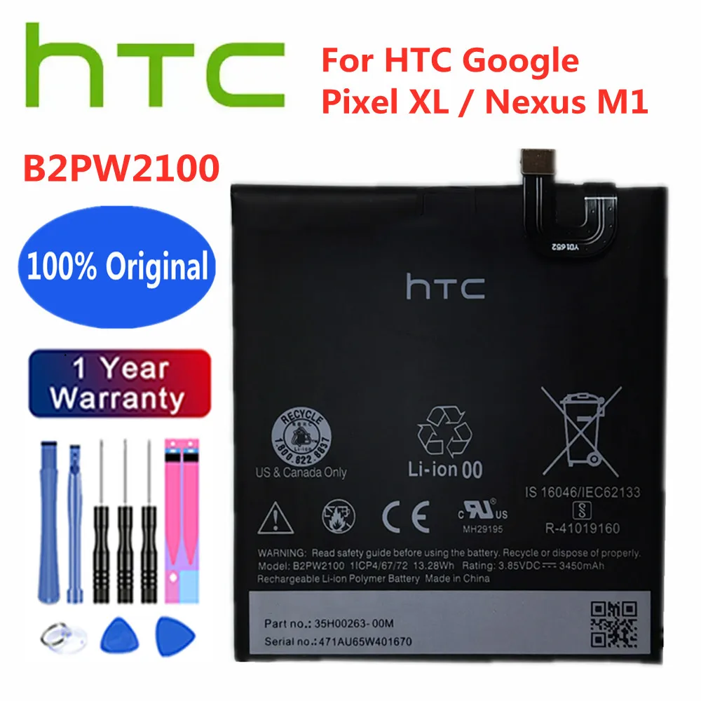 

100% New Original HTC B2PW2100 Battery For HTC Nexus Google Pixel XL Nexus M1 High Quality Replacement Batteries Bateria 3450mAh