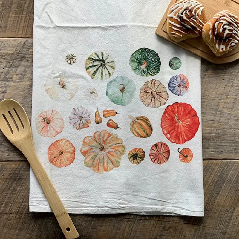 S Kitchen Rainbow Pumpkin Towel Halloween Decor Hostess Gift
