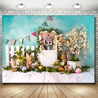 spring easter backdrops for photography flowers bunny eggs newborn baby child portrait photocall background for photo studio
