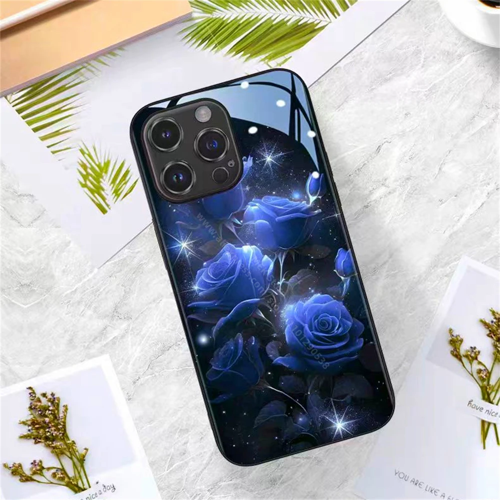 Розовый кристаллический розовый светодиодный светящийся чехол из закаленного