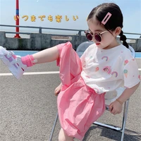 girls short sleeve t shirt set summer childrens fashion clothes childrens hip hop leisure two piece summer baby girl clothes