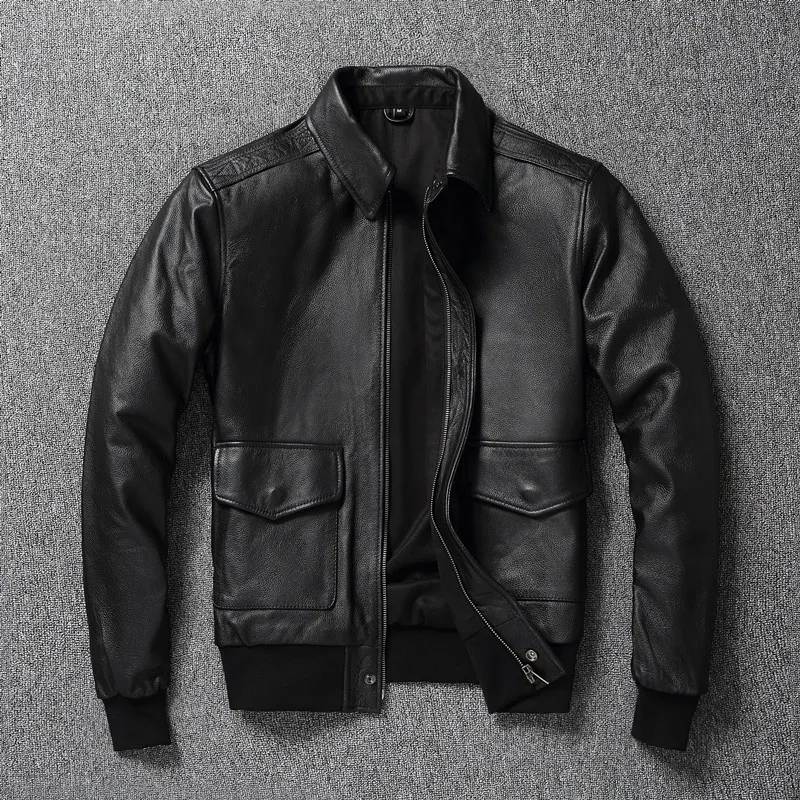 

Spring and Autumn Special Clearance First Layer Cowhide Leather Leather Coat Men's Pilot Air Force Leather Jacket Large SizeCoat