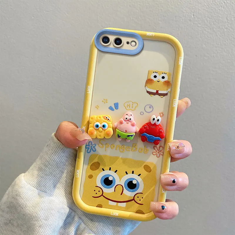 Для iPhone 8plus 7 8 6 6s Plus SE 2020 2022 So Cute 3D мультфильм Губка Боб Патрик Стар игрушечный