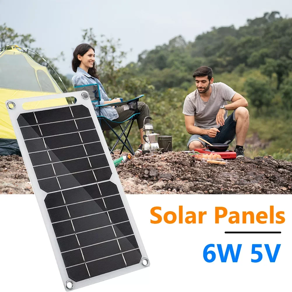 

6W 5V USB Solar Panel Outdoor Travel Hiking Camping Portable Cells Power Bank Battery Solar Charger Generator for Mobile Phone