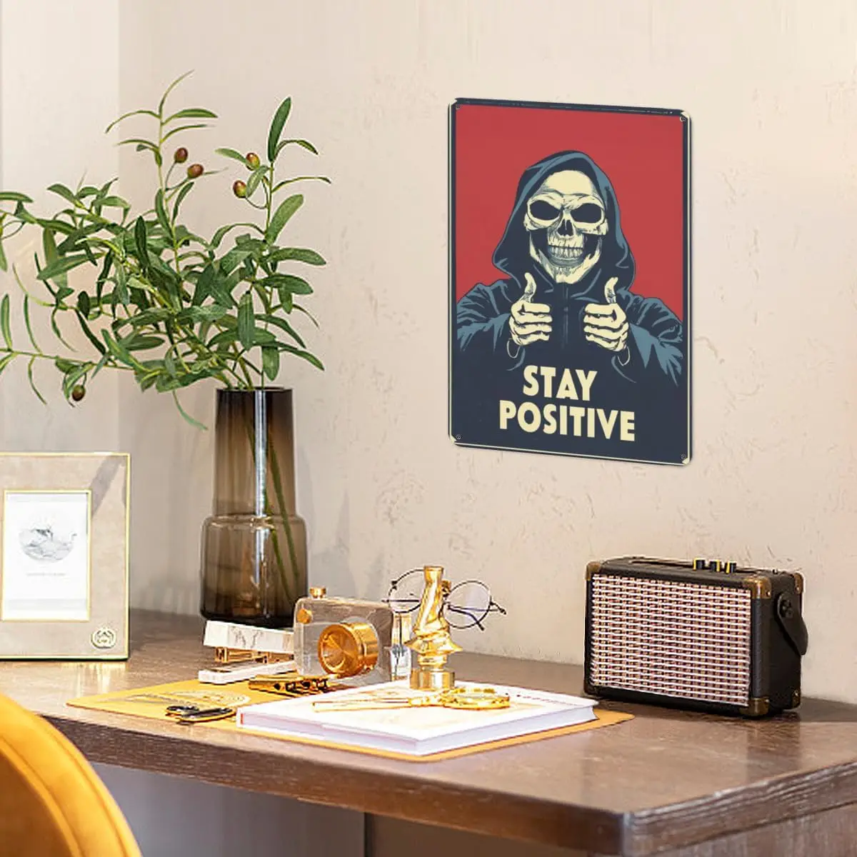 Vntge Skull Quote Tn Sgn - Retro Sty Postve Metl Wll rt для дома спальни кафе Brs Pubs Club Ktchen Grge Decorto