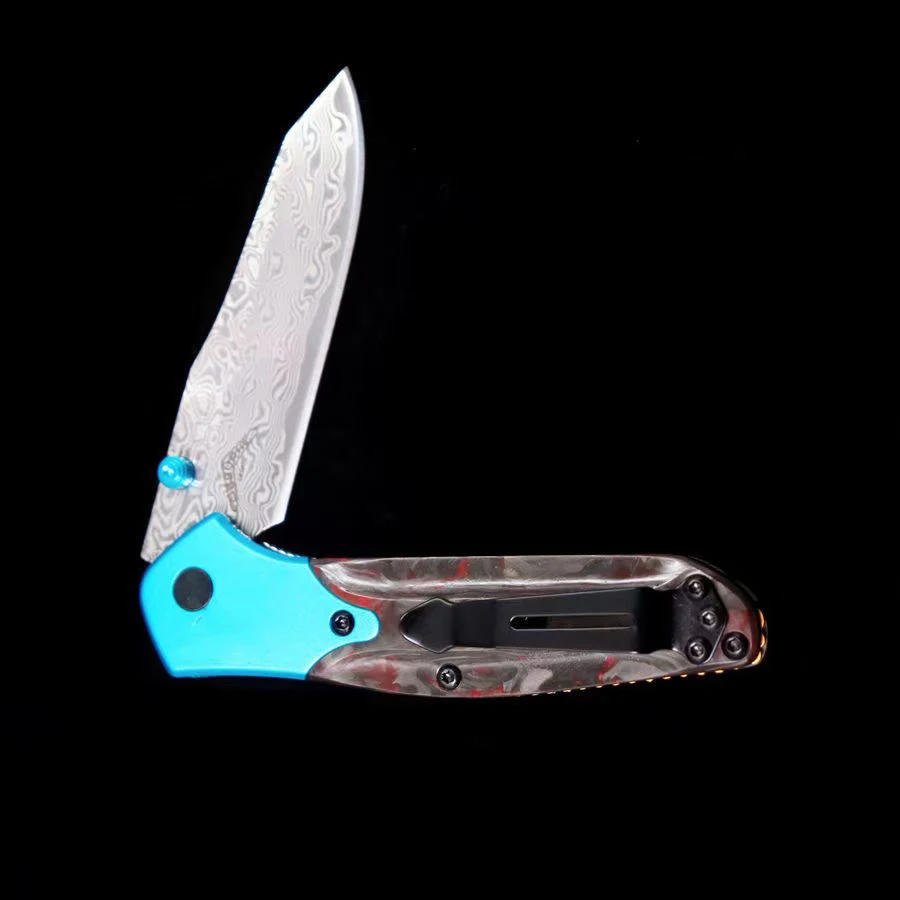 Outdoor Survival Damascus Steel 945 Tactical Folding Knife Carbon Fiber Handle  Security Pocket Knives EDC Tool enlarge