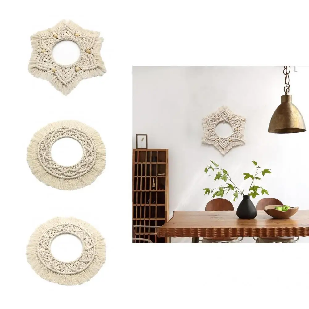 

Environmentally Friendly Pretty Wall Art Wreath Woven Tapestry Minimalist Boho Tapestry Gorgeous Household Supplies