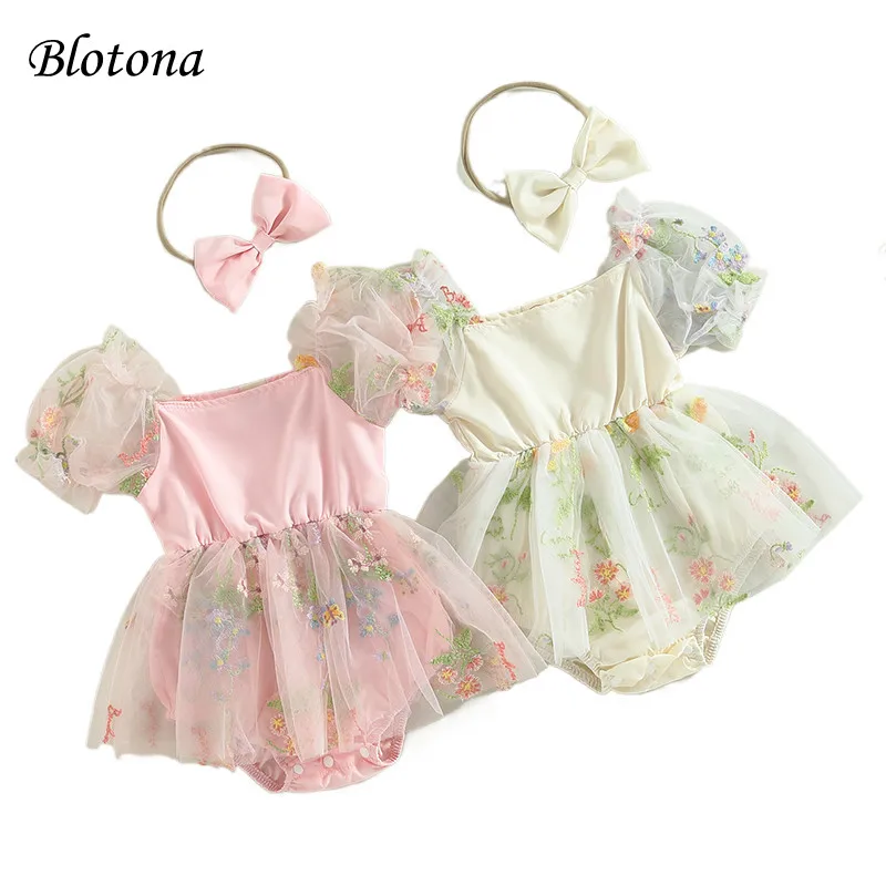 

2 шт., детское летнее платье с коротким рукавом-фонариком, на возраст 0-24 месяца