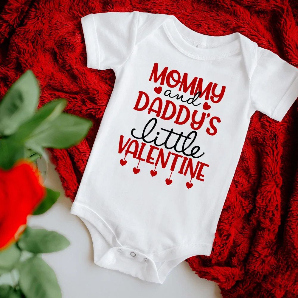 Baby Girl Boy Clothes Mommy and Daddy's Little Valentine Inf