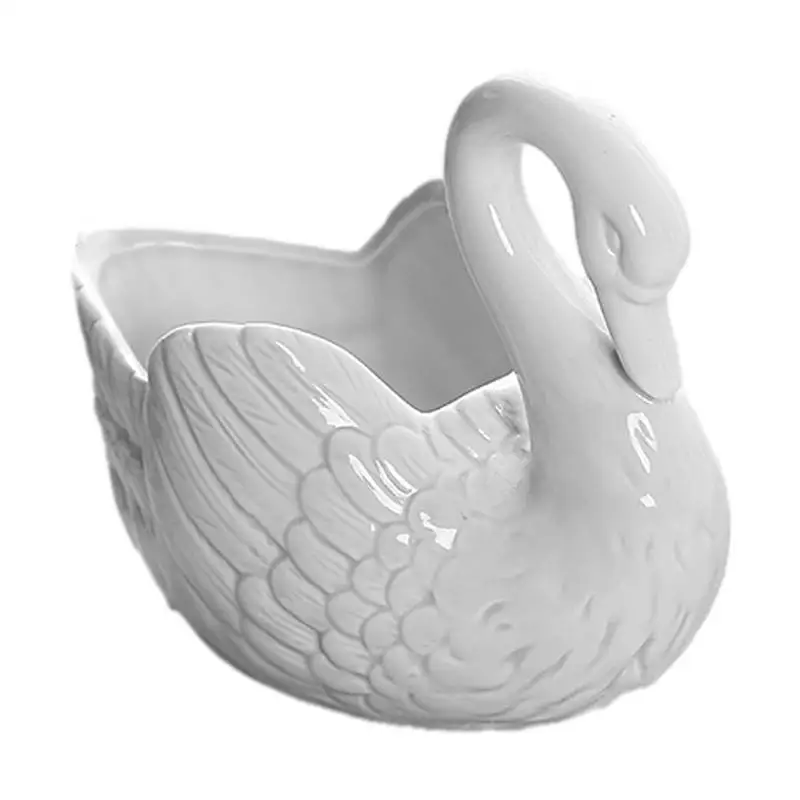 

White Swan Ceramic Flower Pot Swan Flowerpot Succulent Flowerpot Multifunctional Candle Holder Wedding Gifts Holder Home