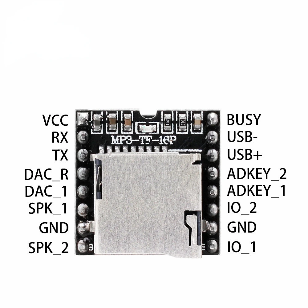 TF карта U диск Mini MP3 DFPlayer плата Аудио голосового модуля Расшифровка WAV WMA для Arduino