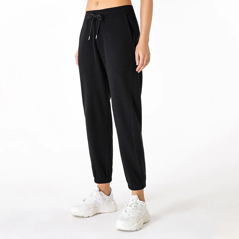 

Jogger Pant Women Elastic Waist Fitness Sport Trouser with Pocket 60% Cotton Loose Breathable Quick-dry Gym Workout Activewear