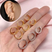 rainbow zircon geometry round circle small hoop earrings for women trend crysta personalized piercing earrings pendientes mujer