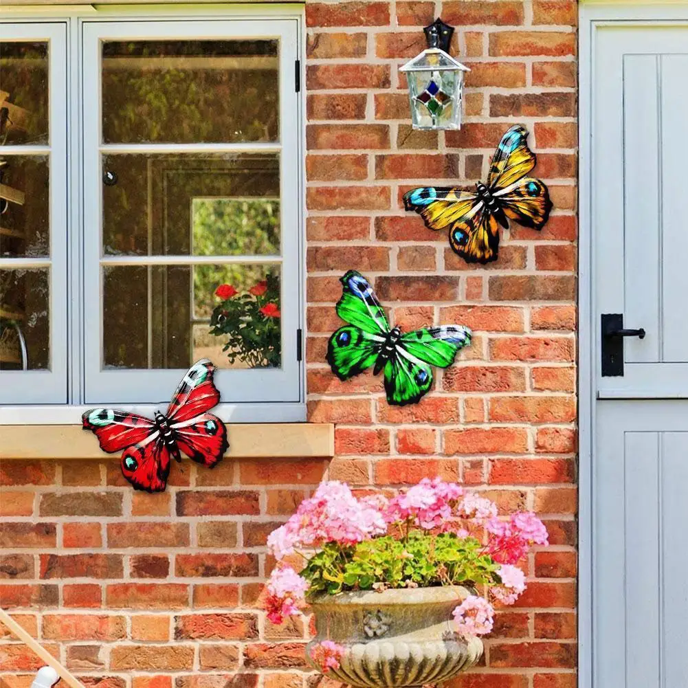 

3D Metal Butterflies Garden Yard Planter Colorful Whimsical Decoration Outdoor Stakes Decoracion Decor Pots Butterfly Flowe P0G8
