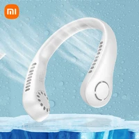 2022 xiaomi new mini neck fan portable bladeless hanging neck 3000mah rechargeable air cooler 3 speed mini summer sports fans