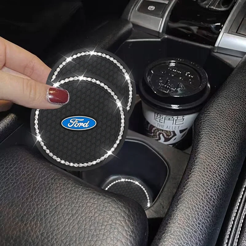 2 шт. нескользящая автомобильная накладка на чашку для воды Ford MK3 MK4 MK5 Fiesta Ecosport Kuga