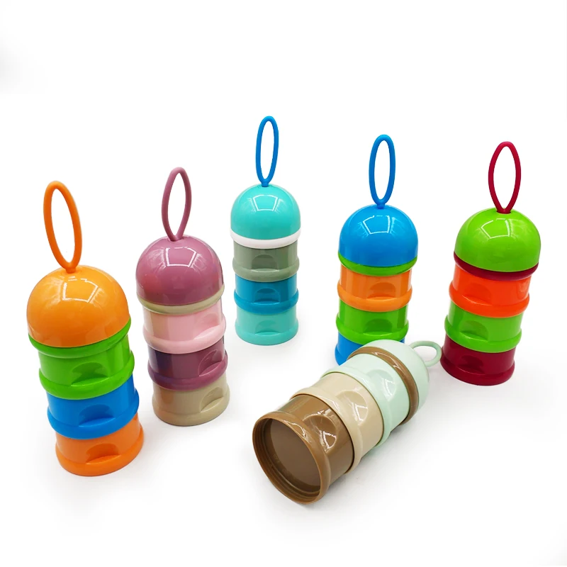 

3 layer milk powder dispenser baby essential cereal food snack storage box portable frog toddle kids milk container