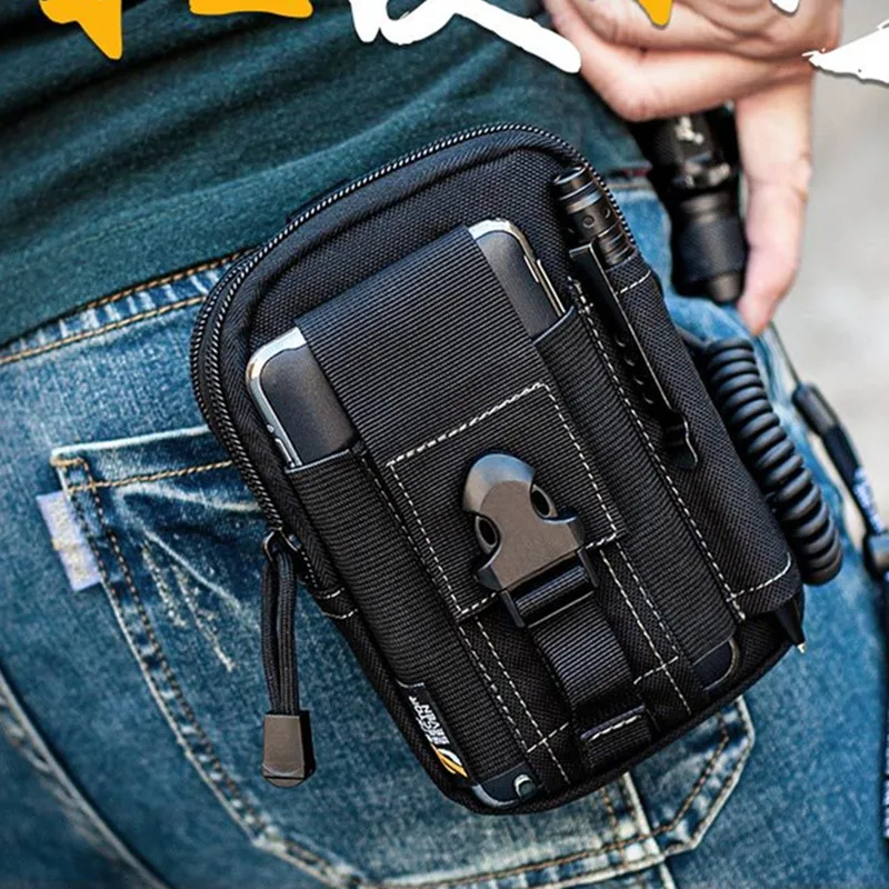 

Multifunctional Tactical Waist Bag Male Outdoor Riding Hiking Climbing EDC Commuter Packet Large Screen Mobile Phone Package