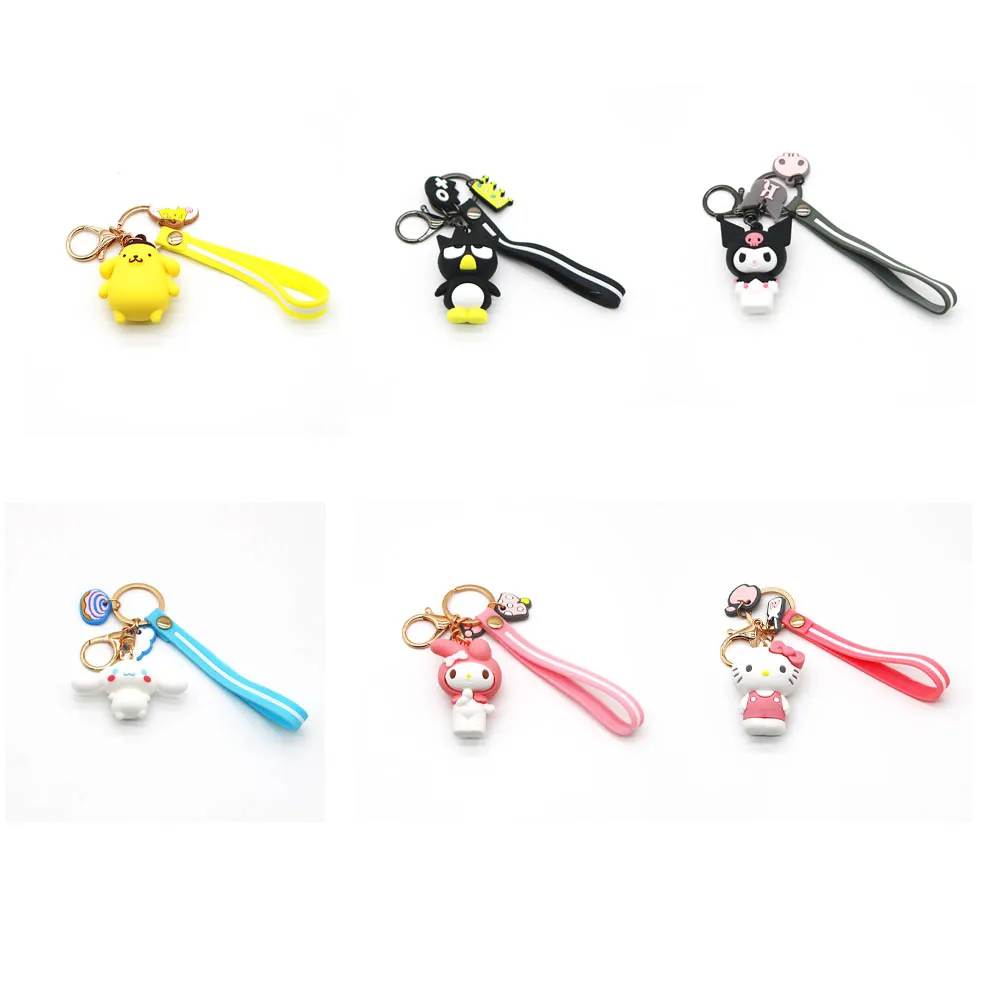 

Pvc Kawaii Sanrios Cinnamoroll Hellokittys My Melody Xo Purin Kuromi Cute Cartoon Anime Creative Car School Bag Pendant Keychain