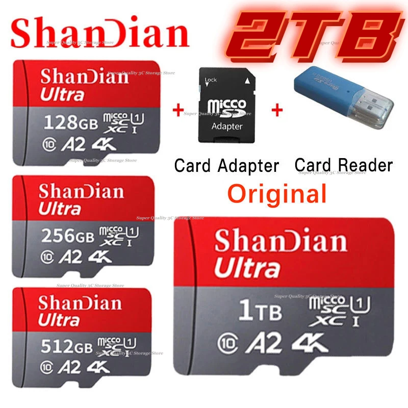 

1TB Micro Memory SD Card 2TB 128GB 256GB High Speed SD Card SD/TF Flash Card 512 GB Memory Card for Phone Cameras MP3/MP4 Player