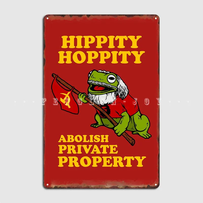

Hippity Hoppity Frog Meme Metal Plaque Poster Club Bar Wall Decor Club Home Decoration Tin Sign Poster