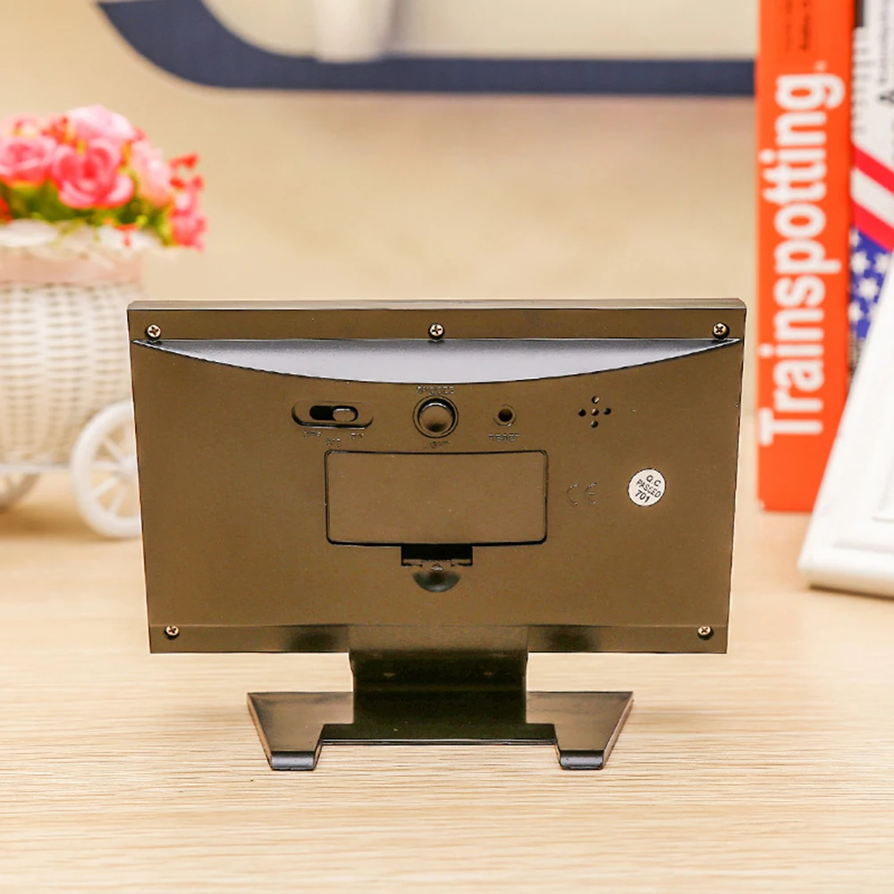 Цифровой будильник с ЖК-дисплеем складные часы календарем температурой кнопкой