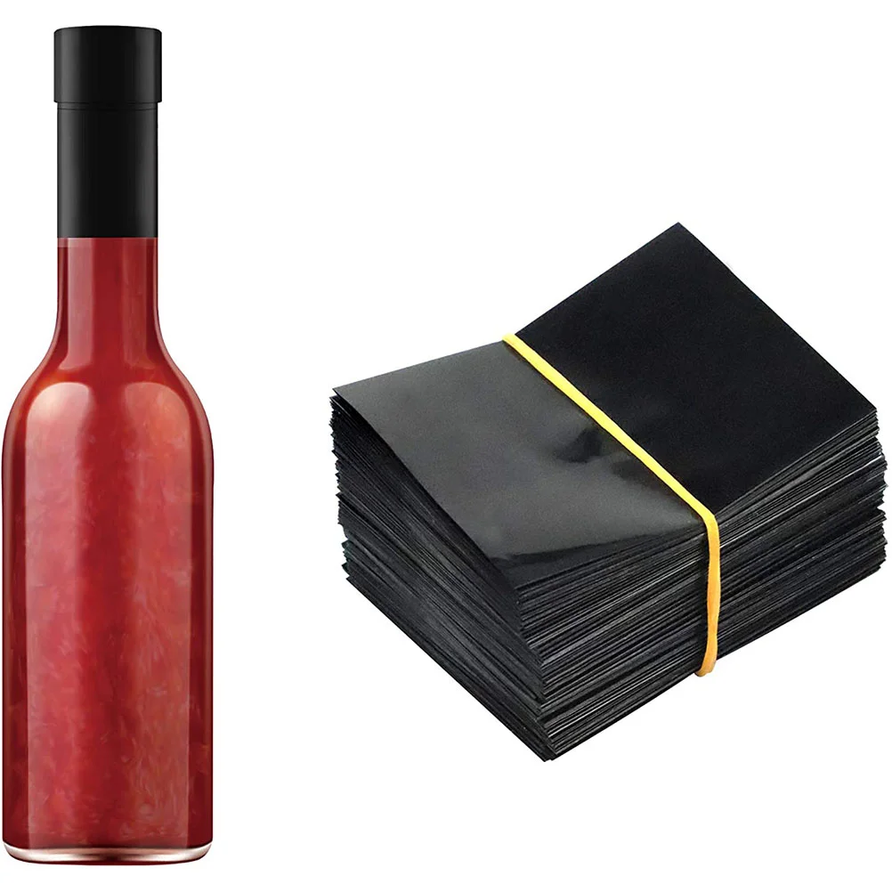 100 шт. черная термоусадочная лента для бутылок с жидкостью термокапсулы