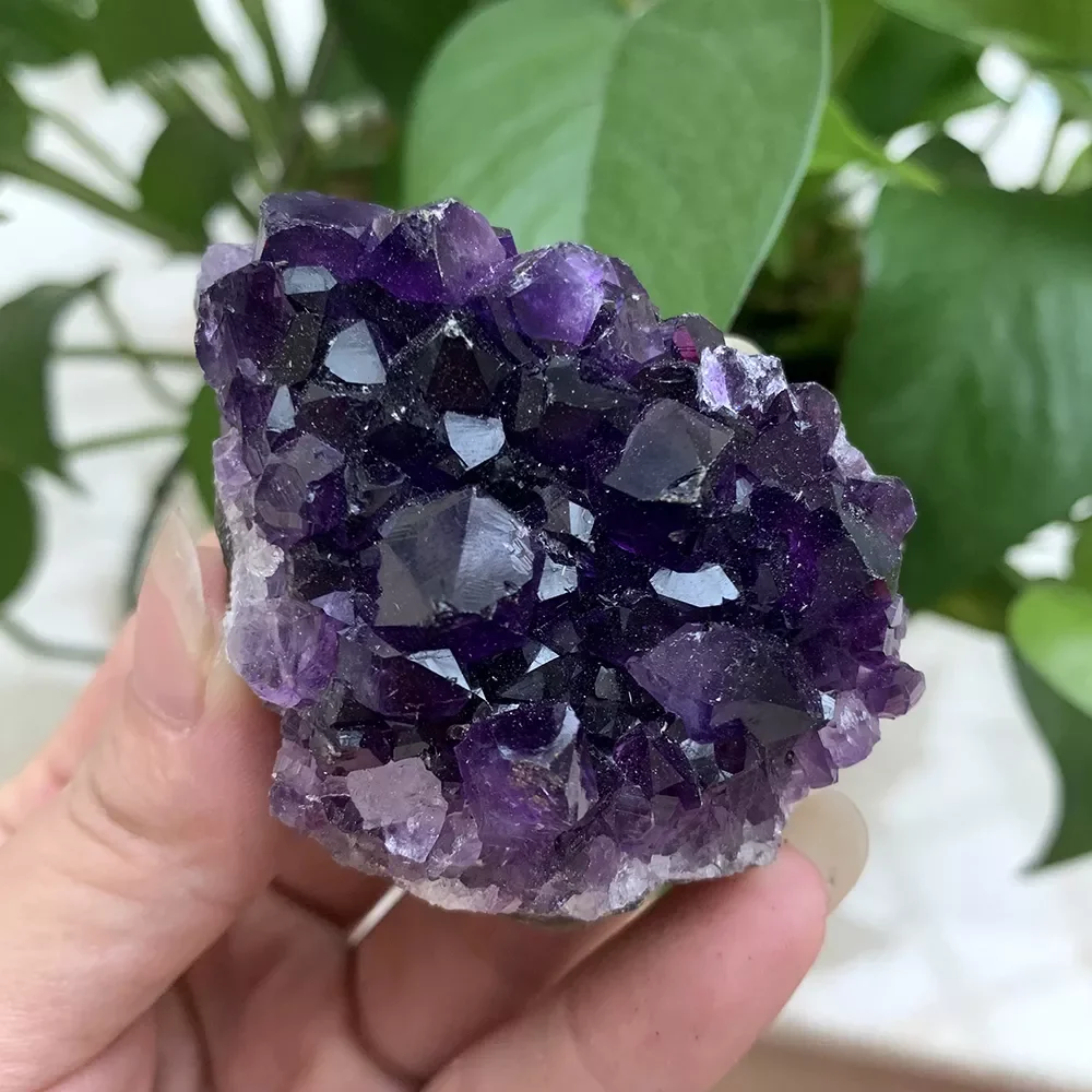 

100-120g High quality Natural stone deep Amethyst Quartz Crystal Cluster Specimen Healing