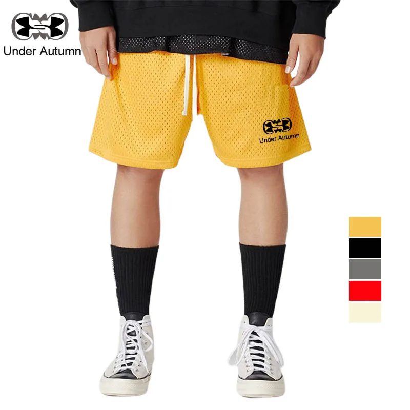 

UNDER AUTUMN Men's Quick Dry Mesh Print Shorts Breathable Summer Outdoor Leisure Beach Short Gym Running Training Sports Clothes