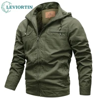 mens fleece military jacket winter hooded coats keep warm tactical bomber jackets casual multi pockets male clothes 2022