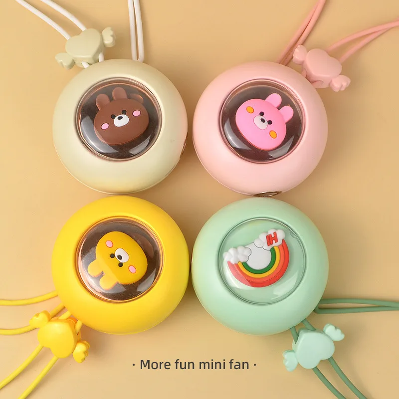 

Cartoon Neck Fan Turbo USB Mini Portable Small Fans Rechargeble Leafless Lazy Neck Fan Portable Air Conditioner