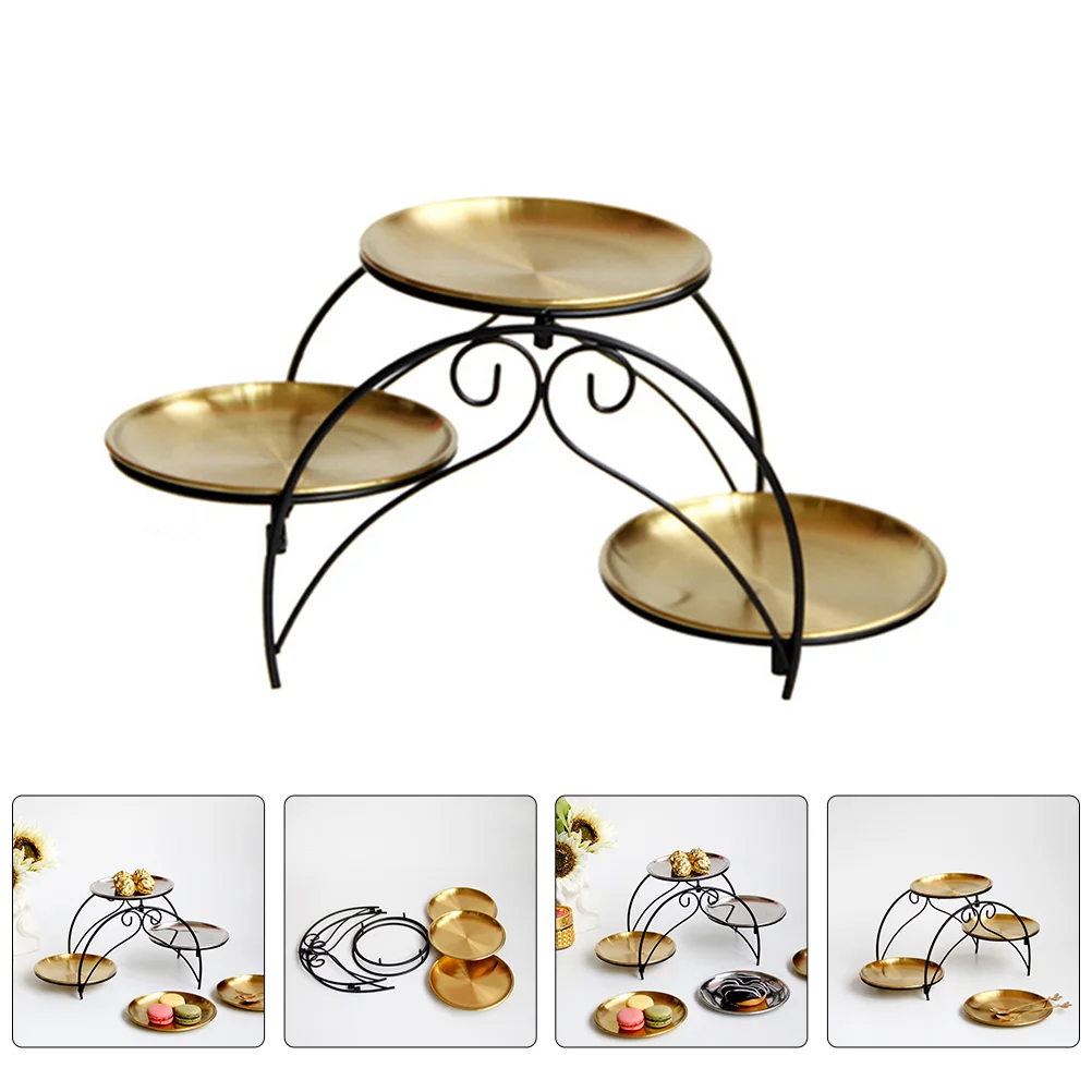 

Stand Cupcake Tray Serving Fruit Display Rack Dessert Tier Cake Metal Snackholder Tiered Plate Shelf Layer Platter Desktop