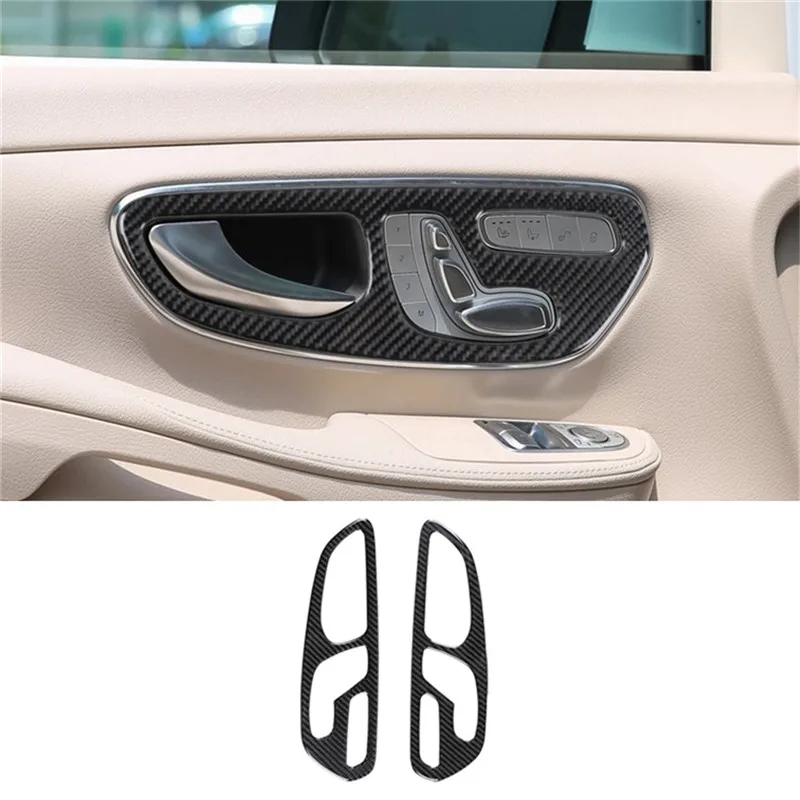 

Car Carbon Fiber Interior Door Handle Pull Frame Cover Trim For Mercedes Benz V Class V250 V260 2016 2017 2018 2019 2020 2021